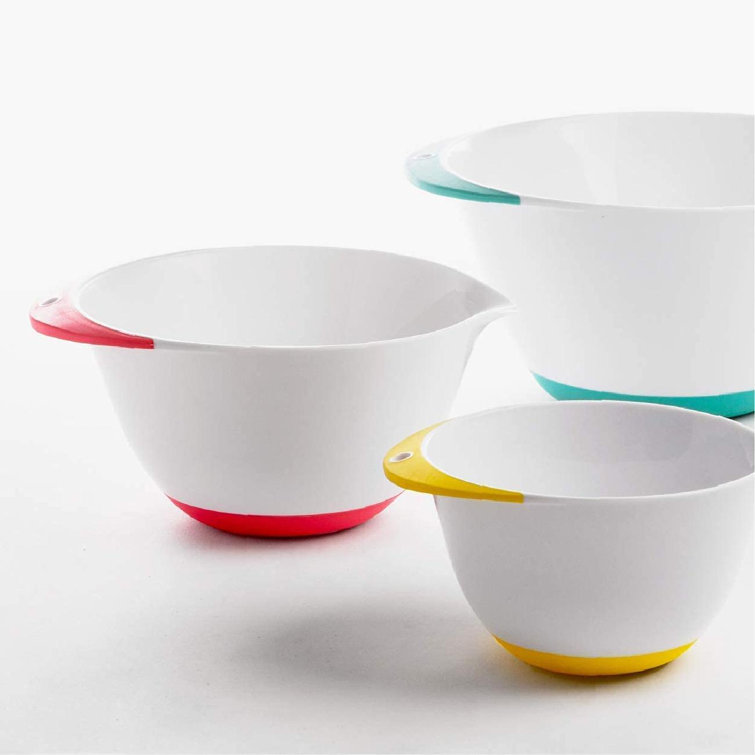 futurecitytrading 3Piece Plastic Mixing Bowls With Pour Spout And